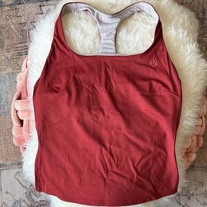 lululemon Red Racerback Tank with Built-In Bra